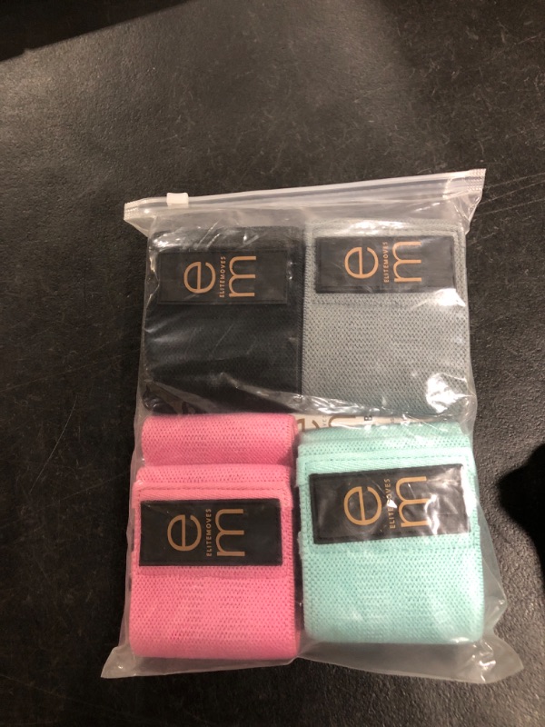 Photo 2 of [4 Pack] Elite Moves - 3 Varied Tensions / Fabric Resistance Bands for Butt and Legs - Women & Men / Versatile Fabric Work Out Bands / Leg Resistance Bands for All Body Types