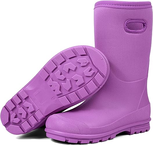 Photo 1 of DKSUKO Kid's Muck Rain Boots for Girls and Boys,Winter Snow Waterproof Insulated Neoprene Rubber Boots