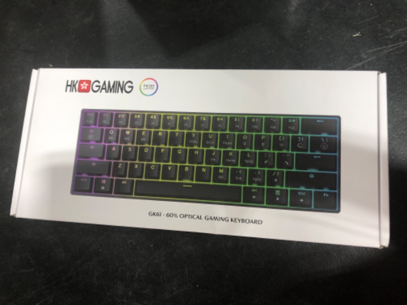 Photo 1 of HK GAMING GK61 Mechanical Gaming Keyboard - 61 Keys Multi Color RGB Illuminated LED Backlit Wired Programmable for PC/Mac Gamer Tactile (Gateron Optical Brown) Gateron Optical Brown Black