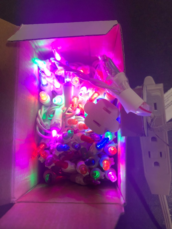 Photo 1 of Joomer Orange Purple Halloween Lights,Battery Operated 33ft 100 LED Mini String Lights Waterproof Halloween Lights with 8 Modes & Timer Function for