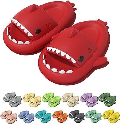 Photo 1 of  Cloudy Shark Slides, Cloud Shark Slides Adult 2022 Summer Anti-slip Cute Shark Slippers for kids TODDLERS SIZE 18 19