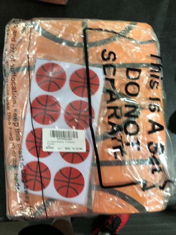 Photo 2 of 200 Pieces Basketball Party Favor Bags Basketball Gift Bags with Stickers Basketball Birthday Party Supplies Basketball Goody Treat Snacks Candy Bags for kids