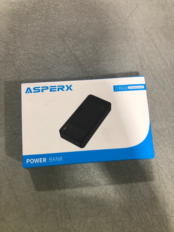 Photo 2 of AsperX 20000mAh [ 5V 3A Fast Charging ] Portable Charger Power Bank [ USB C Out & in ] [ Dual USB A ] High-Speed Ultra Compact External Battery Pack for iPhone, Samsung, Android and More Black CORD NOT INCLUDED 