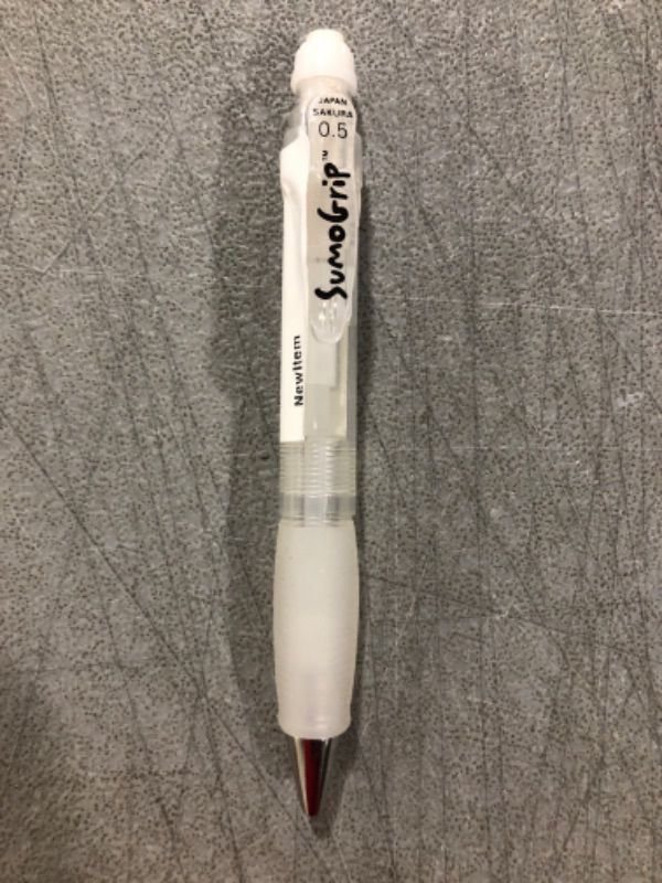 Photo 1 of SAKURA COLOR PROD AMERICA Sumo Grip 0.5mm Mechanical Pencils (SAK37932) 1 Count (Pack of 1) White