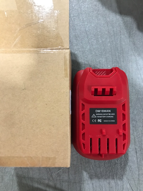 Photo 1 of Laimiao Battery Adapter for Craftsman 20V Cordless Tools,DM18MAN Adaptor for DeWalt 20V and for Milwaukee 18V Li-on Battery Convert to for Craftsman New 20V Power Tool,Battery Replacement,Red