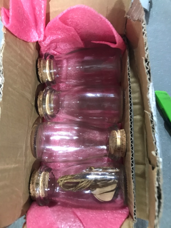 Photo 2 of ERNETTE 100ml small mini glass jars with cork,small glass bottles,wishing bottles,floating bottles wedding party DIY, etc. (4Pcs)