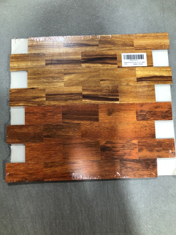 Photo 2 of Tileristics Peel and Stick Wood Tile Backsplash, Stick on Tiles for Backsplash Kitchen, Bathroom, Bedroom, Flooring (12'' X 12'', Sample)