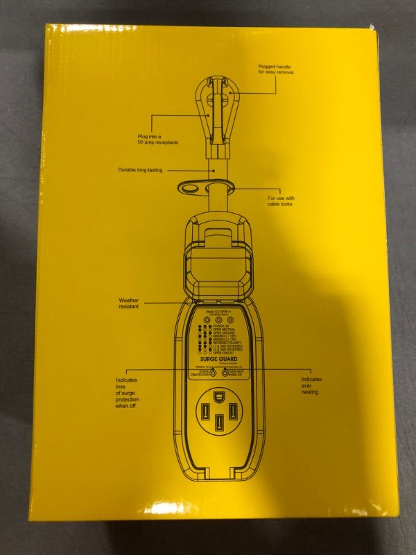 Photo 1 of CircleCord ETL Listed 50 Amp RV Surge Protector 4200 Joules with Indicator Light and Waterproof Cover, 50 Amp Power Defender Circuit Analyzer, NEMA 14-50P Surge Guard for RV Travel Trailer Camper