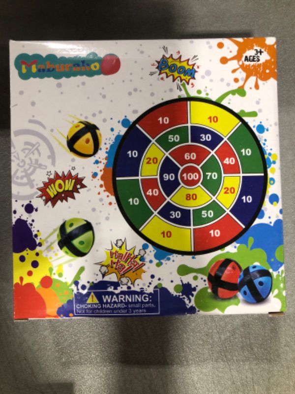 Photo 1 of 2 Dart Board 20 Sticky Balls Sets Outdoor Games Toys Gifts for 3 4 5 6 7 8 9 10 11 12 Year Old Boys Girls Family Party Sports Carnival Yard Indoor Fun Games for Toddlers Kids Age 3+ Boy Girl Toys
