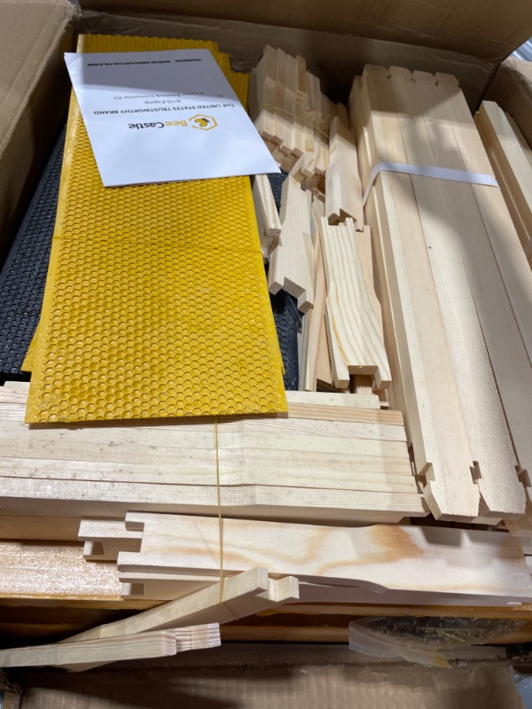 Photo 2 of 10-Frames Complete Beehive Kit, 100% Beeswax Coated Bee Hive Includes Frames and Beeswax Coated Foundation Sheet (2 Layer)