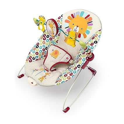 Photo 1 of Bright Starts Portable Baby Bouncer Soothing Vibrations Infant Seat with Removable -Toy Bar, 0-6 Months 6-20 lbs (Playful Pinwheels)
