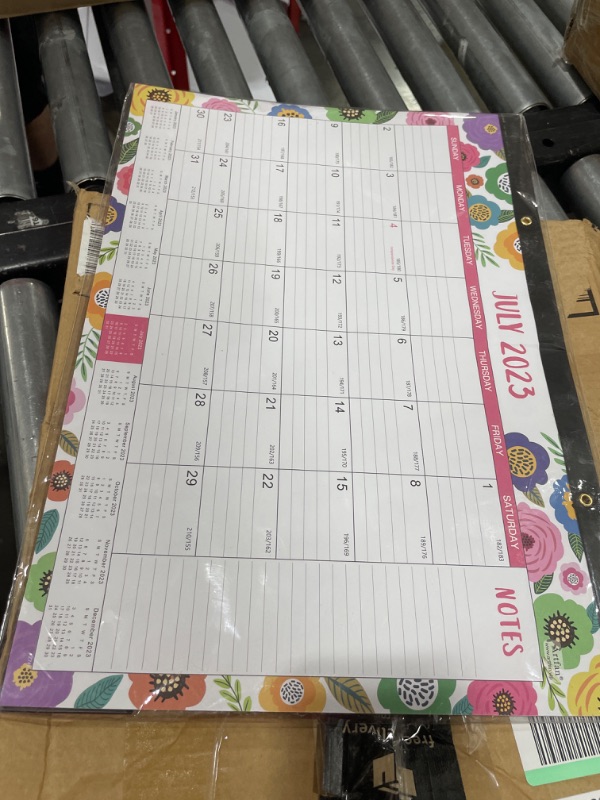 Photo 2 of Desk Calendar 2023-2024 - 2023-2024 Desk Calendar, 18 Monthly Desk/Wall Calendar 2-in-1, Jul. 2023 - Dec. 2024, 16.8" x 12", 2023-2024 Desk Calendar with Thick Paper, Corner Protectors, Large Ruled Blocks - Colorful Floral