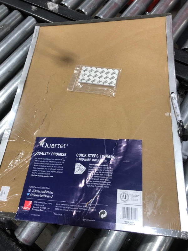 Photo 3 of Quartet Magnetic Whiteboard, 17" x 23" Dry Erase Board, White Board, Black/Silver Frame (79371) 17 x 23 inches Dry Erase Board