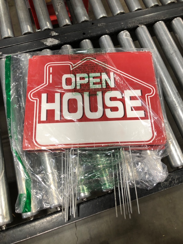 Photo 2 of Open House Signs (10 Pack), 16" x 12" Double-Sided Yard Signs with Metal H Stakes?Open House Real Estate Signs, Property Sale Directional Arrows Signs,WEATHER-PROOF ((10 Pack))