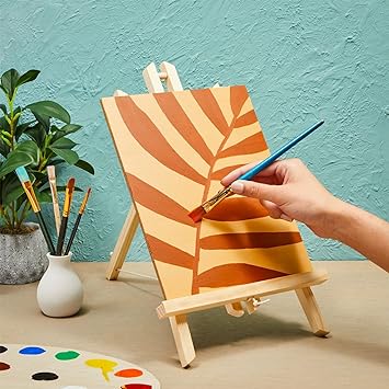 Photo 1 of  Wood Table Top Easels for Painting, Small Artist Easel for Art Canvas Display, Kids, Classroom (9 x 11 in)