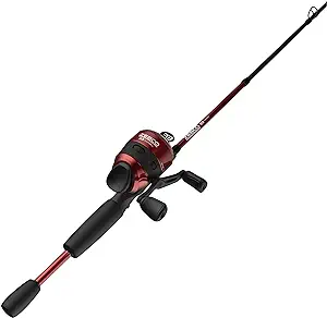 Photo 1 of Zebco 33 Custom-Z Spincast Reel and 2-Piece Fishing Rod Combo, 6-Foot Fiberglass Rod with Split-Grip EVA Handle, Quickset Anti-Reverse Fishing Reel with Bite Alert
