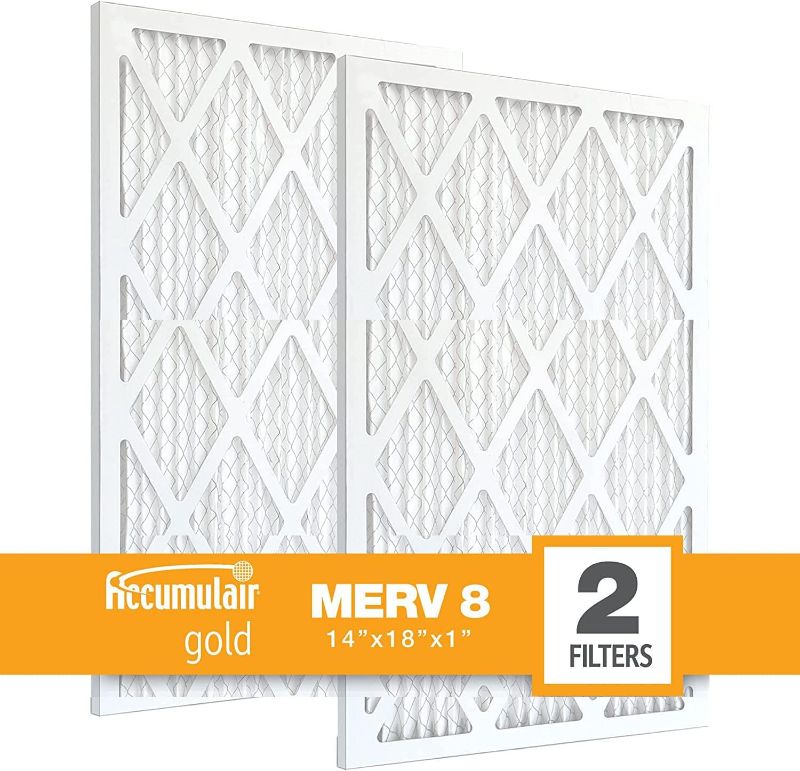 Photo 1 of Accumulair Gold 12x22x1 High-Efficiency Pleated Replacement AC/Furnace Air Filter, MERV 8, Pack-2