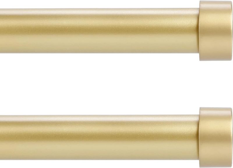 Photo 1 of 2 Pack Gold Curtain Rods for Windows 28 to 48 Inch(