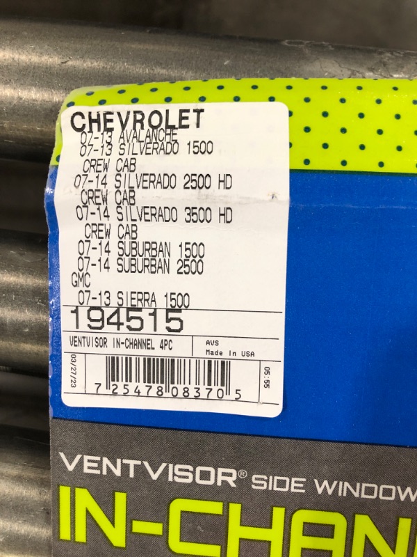 Photo 3 of Auto Ventshade [AVS] In-Channel Ventvisor | 2007-2013 Chevy Silverado 1500/Avalanche/GMC Sierra 1500/07-14 Silverado/Sierra 2500HD-3500HD Crew/07-14 YukonXL - Smoke, 4 pc. | 194515 In-Channel - Smoke