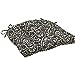 Photo 1 of 2pk of Arden Selections Outdoor Wicker Chair Cushion 18 x 20, Black Aurora Damask
