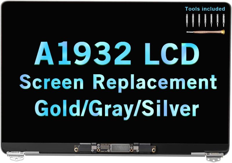 Photo 1 of LCD Replacement 13" for MacBook Air Retina A1932 Late 2018 2019 EMC 3184 MRE82LL/A MREA2LL/A MREE2LL/A MVFH2LL/A MVFJ2LL/A 661-09734 Full LCD Screen Display Complete Top Assembly Kit(Space Gray)
