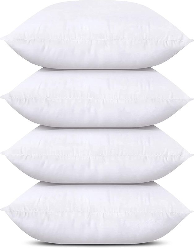 Photo 1 of Utopia Bedding Throw Pillows (Set of 4, White), 16 x 16 Inches Pillows for Sofa, Bed and Couch Decorative Stuffer Pillows
