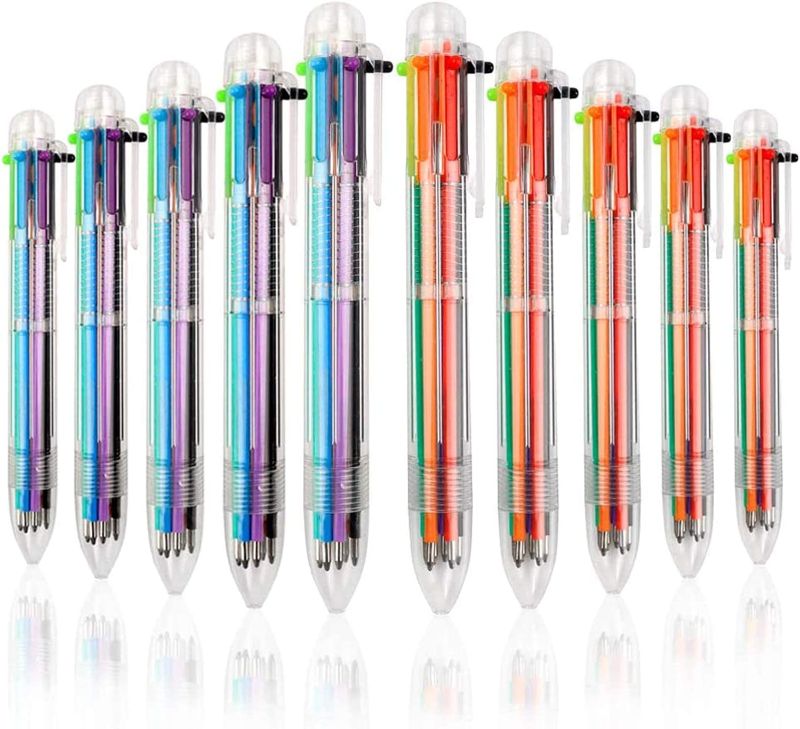 Photo 1 of  150 Pack Multicolor Ballpoint Pens 0.5mm 6-in-1, Fun Pens for Kids Party Favors, Back to School, Retractable Ballpoint Rainbow Pens Color Pens for Office School Supplies Students Gift
