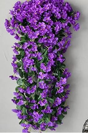 Photo 2 of 2 Bunches Violet Vine Hanging Artificial Flower Garland Arch Decor -Purple
