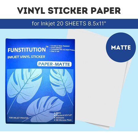 Photo 1 of FUNSTITUTION Clear Vinyl Sticker Paper for Inkjet Printers School Supplies 20 Sheets
