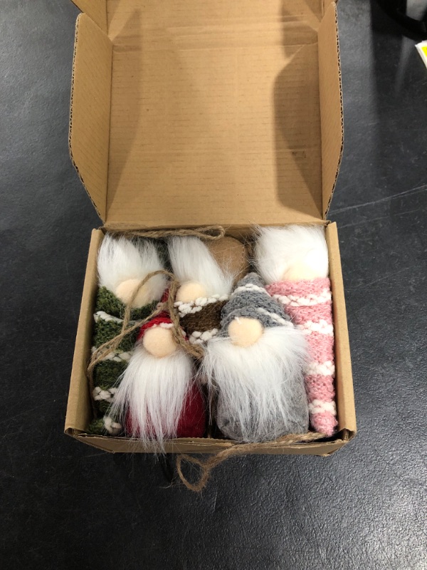 Photo 1 of 10 Pcs Hanging Gnome Ornaments Adorable Christmas Gnomes Handmade Plush Swedish Santa Tomte Holiday Tree Decorations