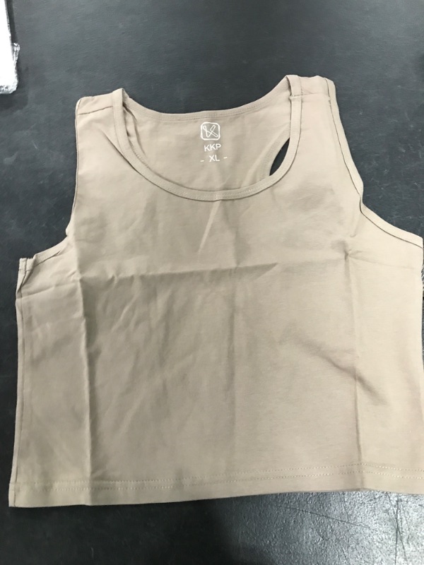 Photo 1 of KKP Women's Sleeveless Racer Back Tank Crop Tops - Basic Cotton Top for Women 