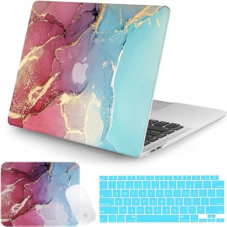 Photo 1 of Watbro Compatible MacBook M2 Chip Pro 13 Inch Laptop Case 2022 2020 2018 Release Models A2338/2259/A2251/A2159/A1708/A1706, Marble Case for MacBook with Keyboard Cover & Marble Pattern Mouse Pad
