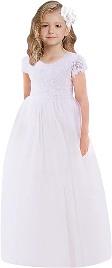 Photo 1 of 2Bunnies Girl Paisley Lace Back A-Line Tutu Tulle Party Flower Girl Dress 