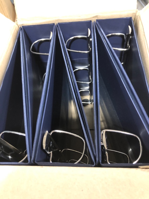 Photo 1 of Avery Heavy Duty View 3 Ring Binder, 2" One Touch EZD Ring, Holds 8.5" x 11" Paper, 6 Navy Blue Binders (79802) 6 Pack