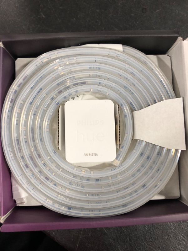 Photo 2 of Philips Hue Lightstrip Plus (2m/6ft Base Kit with Plug), Works with Amazon Alexa, Apple Homekit and Google Assistant, Bluetooth Compatible, Single Color Effect
