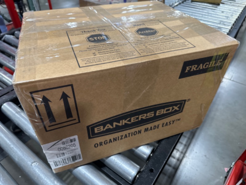 Photo 1 of Bankers Box Heavy Duty Plastic File Storage Box with Hanging Rails, Letter/Legal, 1 Pack (0086205)
