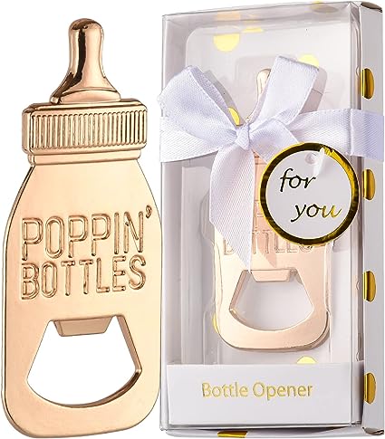 Photo 1 of 16PCS Poppin Bottles Baby Shower Favor Beer Bottle Opener Baby Birthday Return Gifts for Guests Baby Party Decorations Girl Boys Souvenirs Gift (White Poppin, 16)
