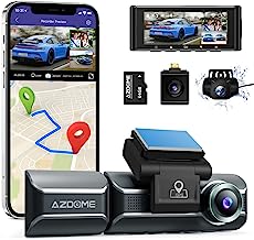 Photo 1 of AZDOME M550 Dash Cam 3 Channel, Built in WiFi GPS, With 64GB Card, Front Inside Rear 1440P+1080P+1080P Car Dashboard Camera Recorder, 4K+1080P Dual, 3.19" IPS, IR Night Vision, Capacitor, Parking Mode
