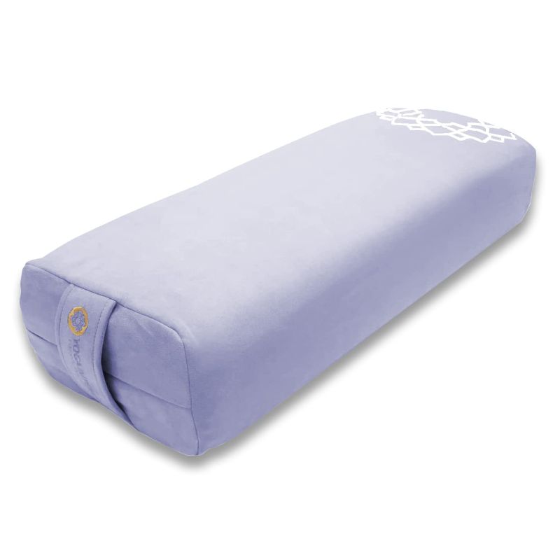 Photo 1 of Firm Bolster Yoga Pillow for Restorative Yoga with Carrying Bag - Embroidered Rectangular Yoga Pillow, Meditation Cushion for Pressure Relief, Support & Practice Enhancement - 25.9 x 10.2 x 5.9 IN