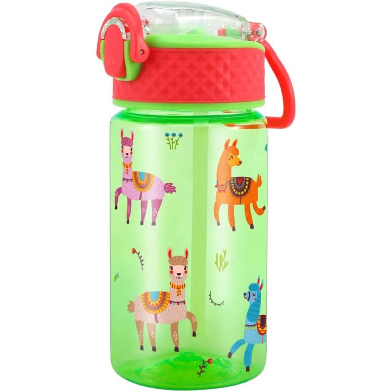 Photo 1 of 14oz Kids Water Drinking Bottle - BPA FRE, Chug Lid, Flip Sip Cap, Easy Open, Lightweight, Leak-Proof with Cute Design for Girls & Boys - 1PK - Llama
