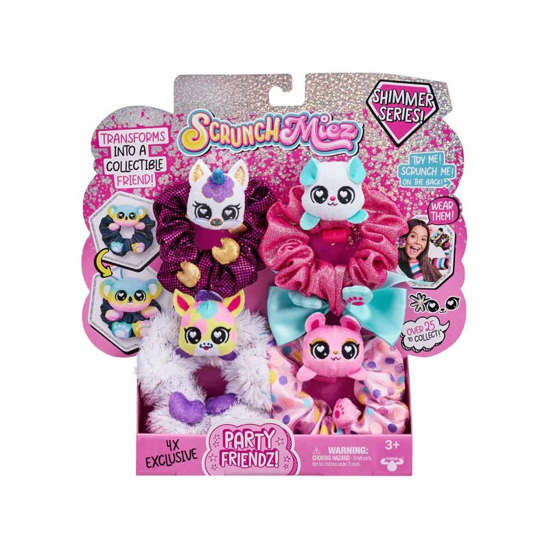 Photo 1 of ScrunchMiez 4 Pack Shimmer Series - Party Friendz Pack with 4 Exclsuive ScrunchMiez Girls Toys for Kids Ages 3+
