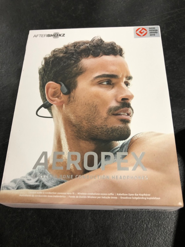 Photo 2 of Aftershokz Aeropex (Rebranded as Shokz OpenRun) - Open-Ear Bluetooth Bone Conduction Sport Headphones - Sweat Resistant Wireless Earphones for Workouts and Running - Built-in Mic Cosmic Black
