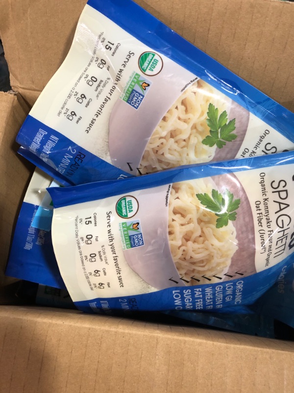 Photo 2 of  EXPIRE 2024 Better Than Pasta Spaghetti - Certified USDA Organic, Vegan, Gluten-Free, Non-GMO, Konjac, ZERO Net Carbs, Paleo, Keto and Diabetic Friendly, Shirataki, Fully Cooked, Low Calorie, 14 Ounces (6 Pack)