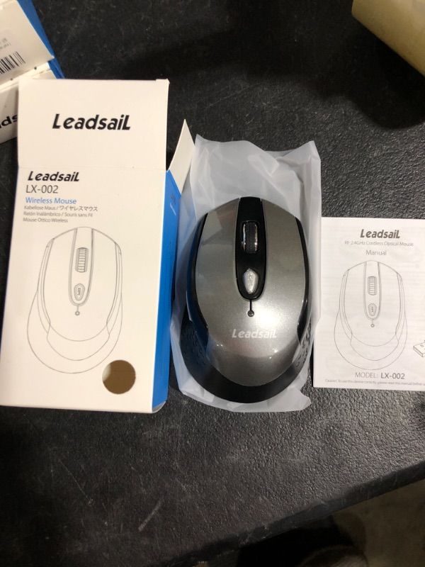 Photo 1 of LeadsaiL Wireless Mouse for Laptop, 2.4G Portable Slim Cordless Computer Mouse Less Noise for Laptop Optical Mouse with 6 Buttons,USB Mouse for Windows 10/8/7/Mac/MacBook Pro/Air/HP/Dell/Lenovo/Acer Grey