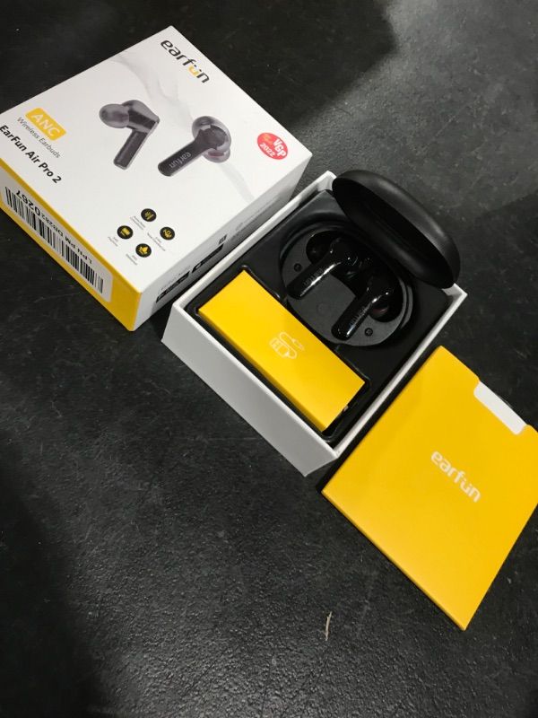 Photo 2 of EarFun Air Pro 2 Wireless Earbuds, [2023 Version] Hybrid Active Noise Cancelling Wireless Earphones, Bluetooth 5.2 Headphones with 6 Mics, in-Ear Detection, App for Custom EQ, Wireless Charging, 34Hrs
