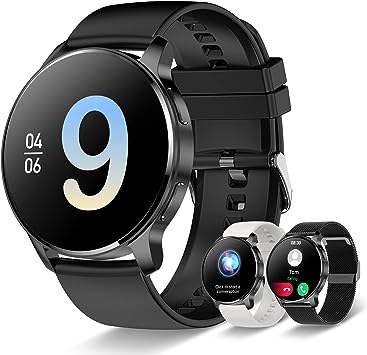 Photo 1 of Smart Watch for Women Men, Bluetooth Call Fitness Tracker for Android and iOS Phones Waterproof Smartwatch with 1.32" HD Full Touch Screen AI Voice Control Heart Rate Sleep Monitor Pedometer, Black