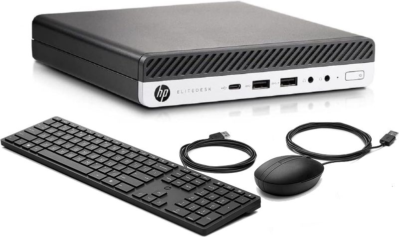 Photo 1 of HP Micro Desktop Computer 800 G3 Elitedesk Mini Business PC, Intel Quad Core i5-6500T,16GB DDR4 RAM 256GB SSD,WiFi Type-C Port, New Wired Keyboard Mouse,...
