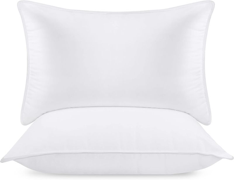 Photo 1 of  Bedding Bed Pillows for Sleeping (White), Queen Size, Set of 2, Hotel Pillows, Cooling Pillows for Side, Back or Stomach Sleepers