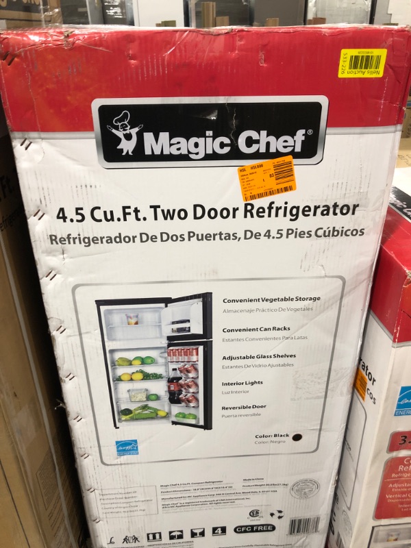 Photo 3 of 4.5 cu. ft. 2 Door Mini Fridge in Black with Freezer
