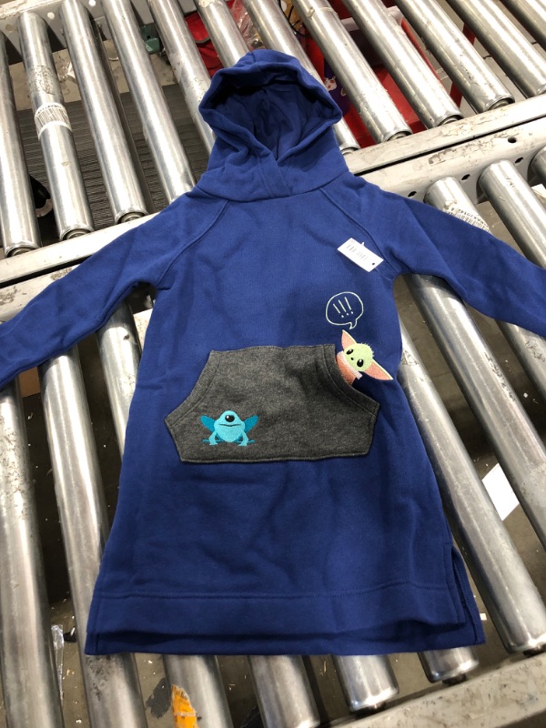Photo 1 of Amazon Essentials Disney | Marvel | Star Wars | Frozen | Princess Girls and Toddlers' Fleece Long-Sleeve Hooded Dresses size 4t 
